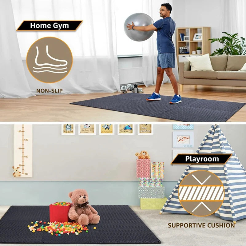 NNEOBA Durable Exercise Mat for Home Gym & Yoga (12 pack)