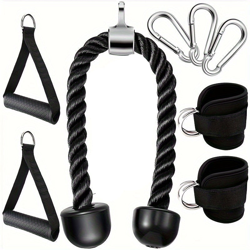 NNETM Tricep Rope Set Gym Pulley Accessories (8PCS)