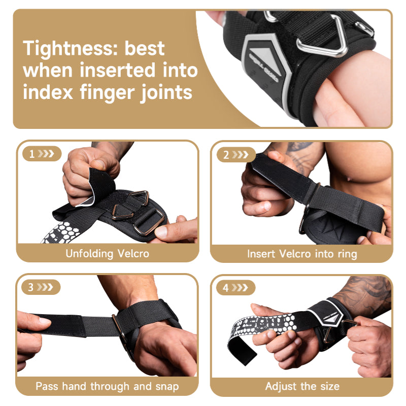 NNETM D-Ring Lifting Straps Wrist Support
