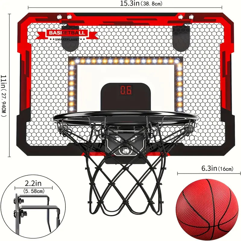NNETM Glow Hoops: Interactive LED Basketball Hoop Set for Kids