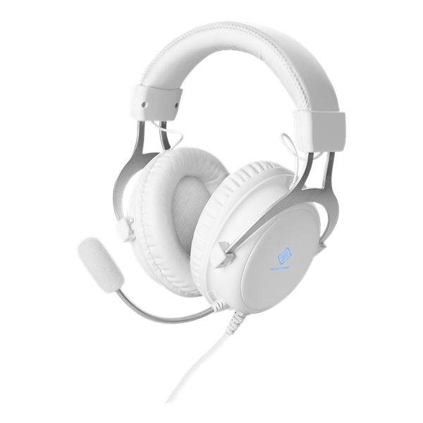 Căști de gaming DELTACO GAMING WH85, 57 mm, LED, alb (GAM-030-W)