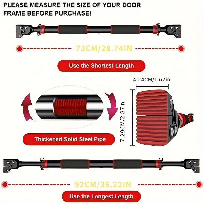 NNETM Adjustable Doorway Pull Up Bar - Home & Gym Fitness Essential