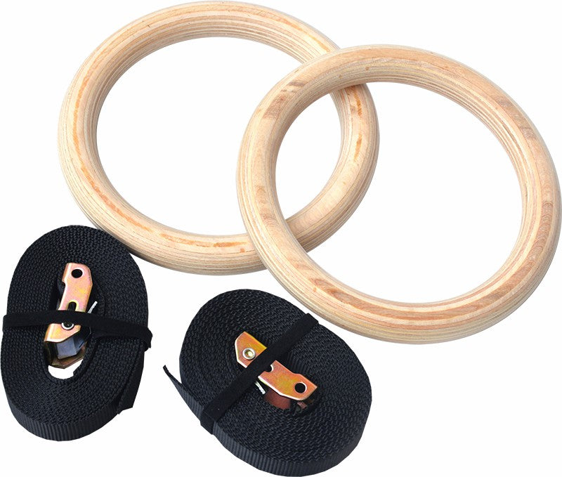 NNEDSZ Wooden Gymnastic Rings Olympic Gym Rings Strength Training