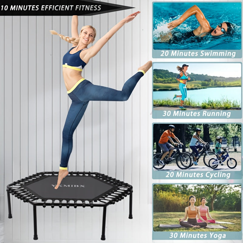 NNETM Hexagonal Fitness Trampoline Quiet Bounce Home Gym