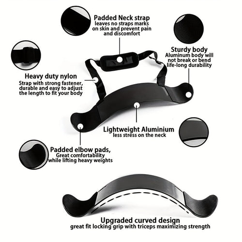 Arm Blaster for Biceps & Triceps - 24 Curl Support Board with Adjustable Belt(Black)