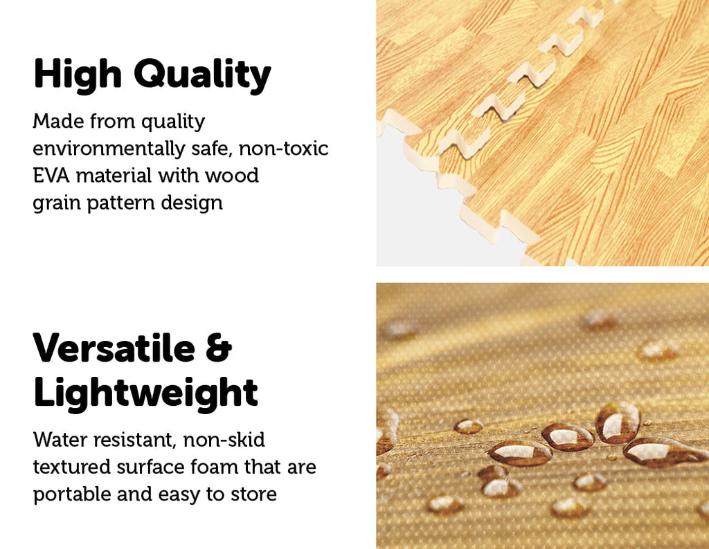 NNEDSZ Tiles EVA Fitness Home Yoga Gym Interlocking Floor Puzzle Mat - Wood Colour