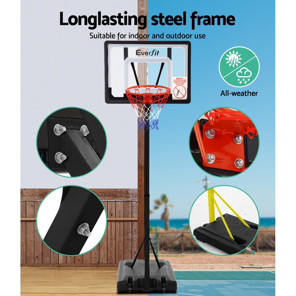 NNEDSZ Adjustable Portable Basketball Stand Hoop System Rim