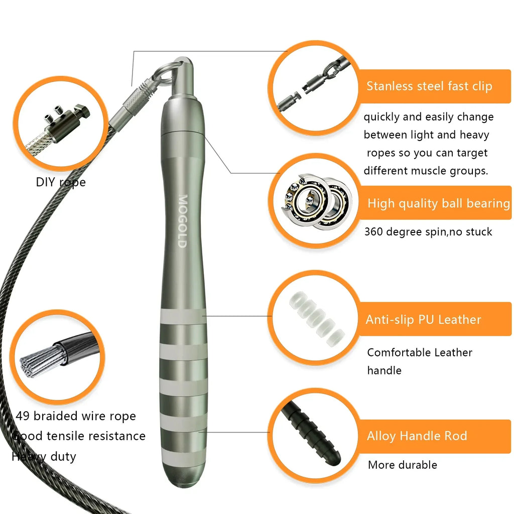Speed Jumping Rope - Durable Steel Wire for Home Gym