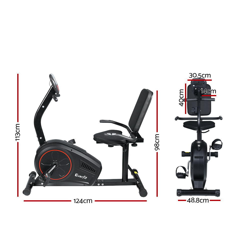 NNEDSZ Magnetic Recumbent Exercise Bike Fitness Trainer Home Gym Equipment Black