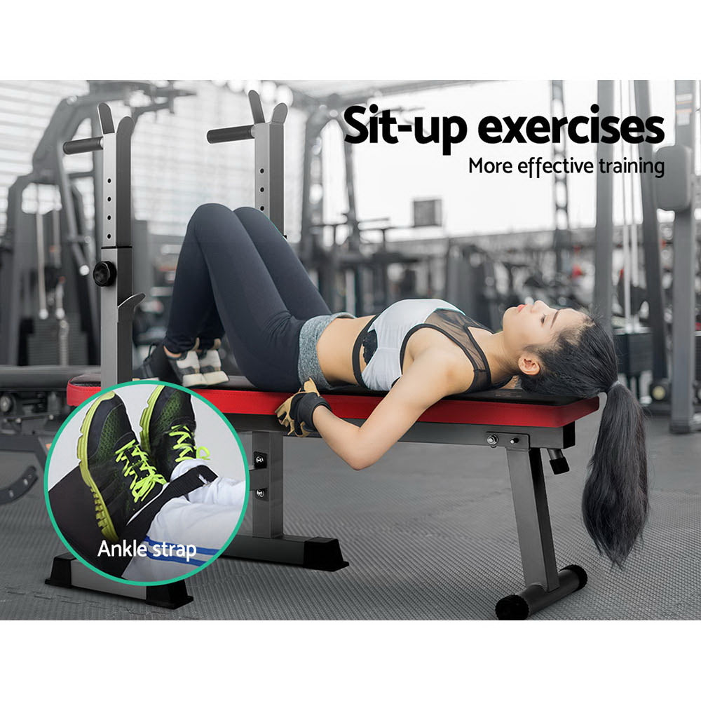 NNEDSZ Multi-Station Weight Bench Press Weights Equipment Fitness Home Gym Red