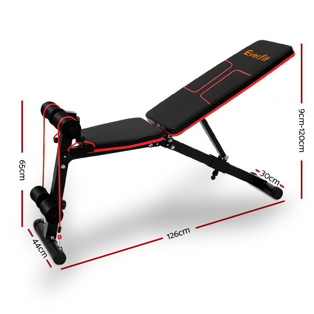 NNEDSZ Adjustable FID Weight Bench Fitness Flat Incline Gym Home Steel Frame