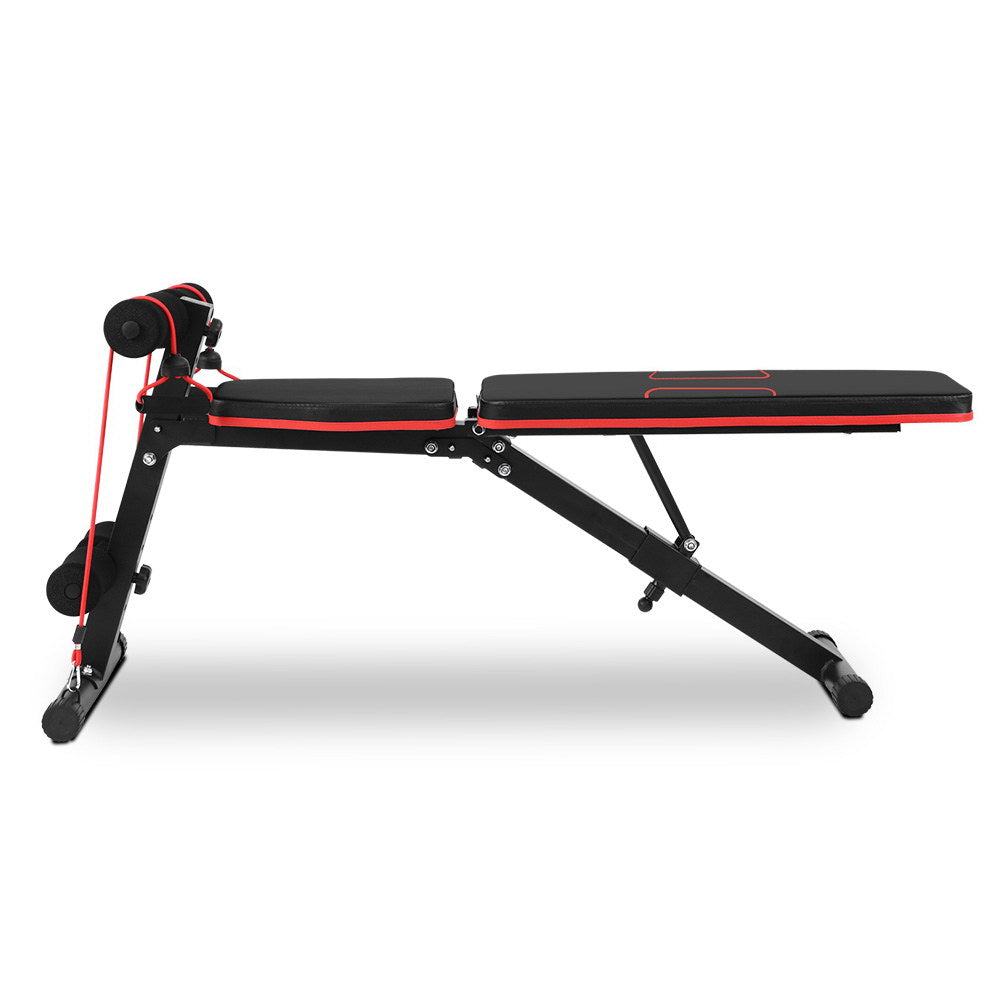 NNEDSZ Adjustable FID Weight Bench Fitness Flat Incline Gym Home Steel Frame