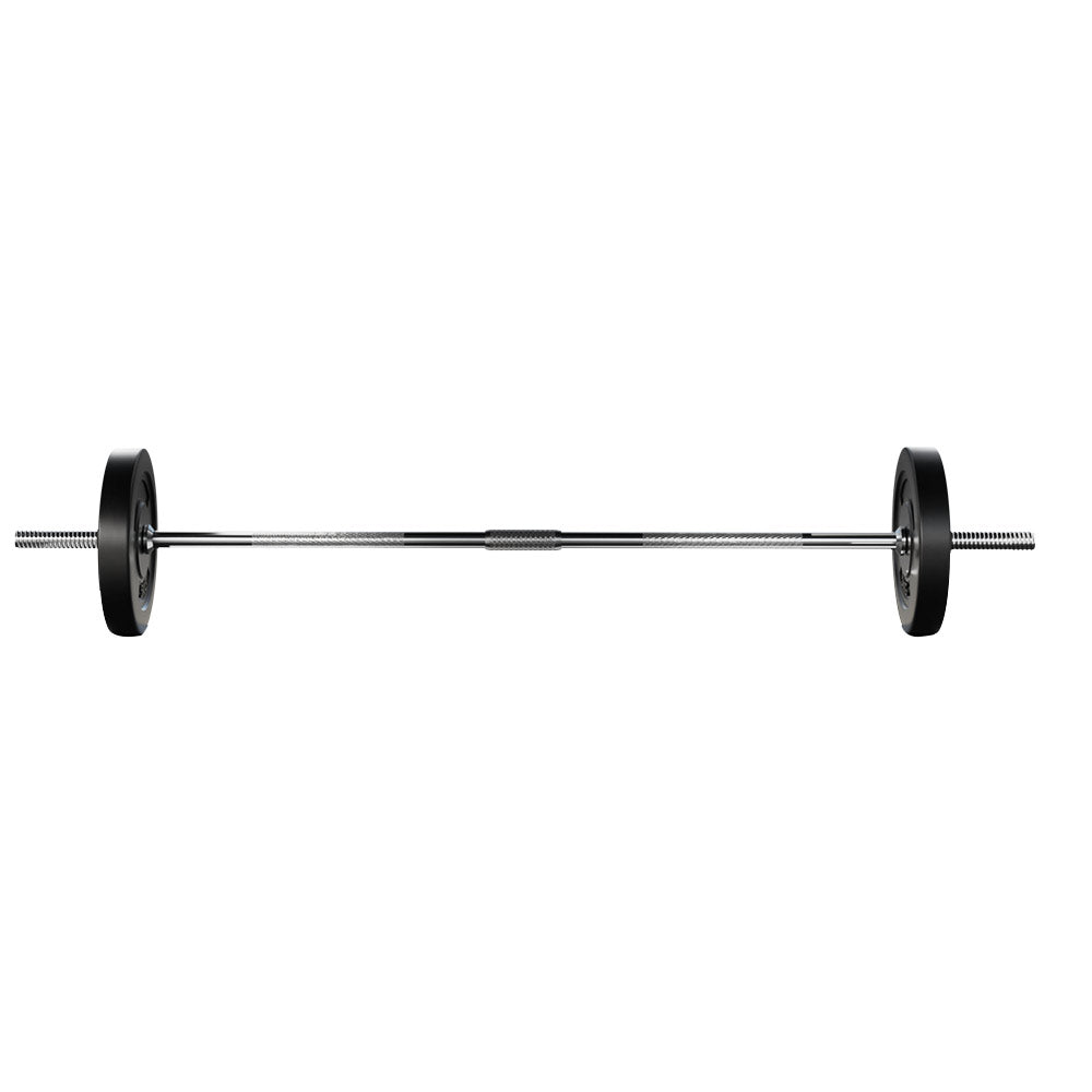 NNEDSZ 18KG Barbell Weight Set Plates Bar Bench Press Fitness Exercise Home Gym 168cm