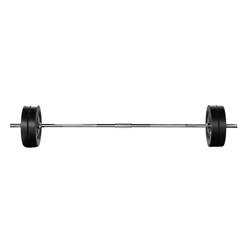 NNEDSZ 28KG Barbell Weight Set Plates Bar Bench Press Fitness Exercise Home Gym 168cm
