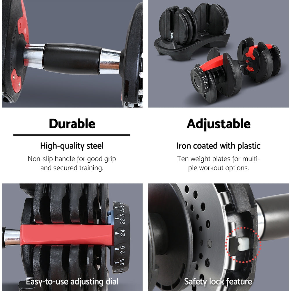 NNEDSZ 24kg Dumbbells Adjustable Dumbbell Weight Plates Home Gym
