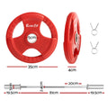 NNEDSZ Barbells Set 36kg 120cm Dumbbell Barbell Plate Weight Lifting Home Gym Red Lifting