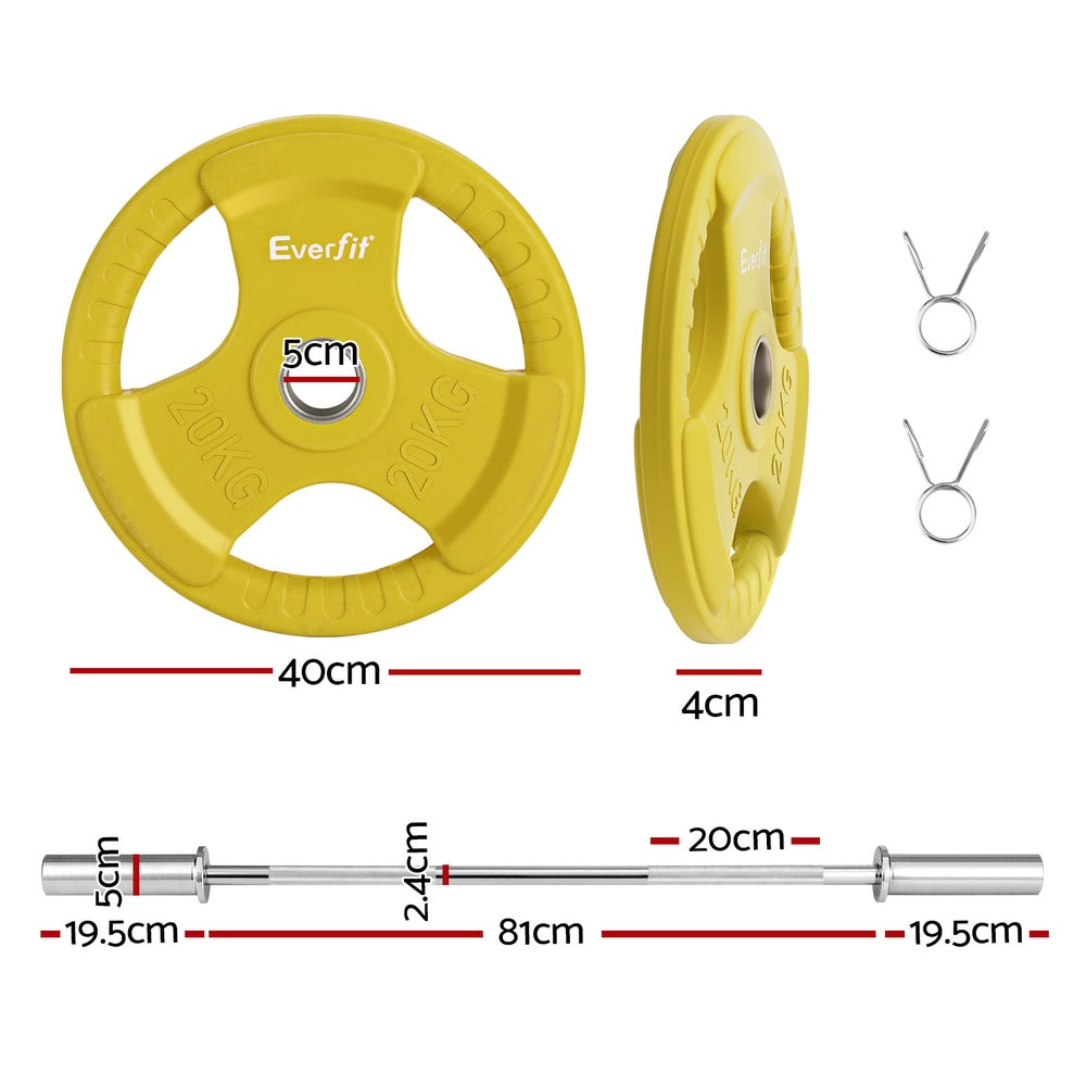NNEDSZ Barbells 46KG 120CM Dumbbell Barbell Plate Weight Lifting Home Gym Yellow