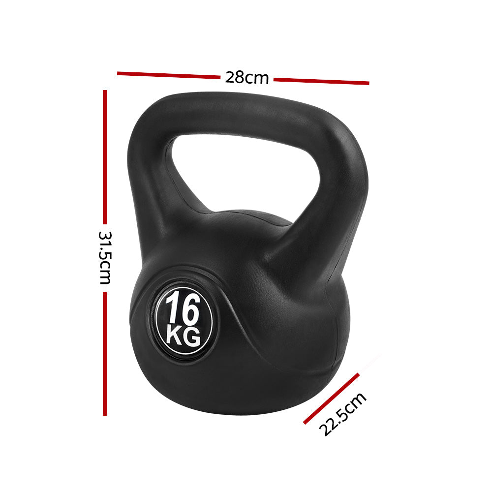 NNEDSZ 16kg Kettlebell Set Weight Lifting Bench Dumbbells Kettle Bell Gym Home