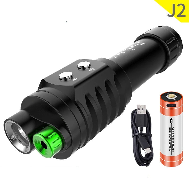 ARCHON J2 1000lm Spotlights green beam diving laser flashlight