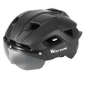 Ultralight Cycling Helmet with Magnetic Goggles LED Taillight Titanium