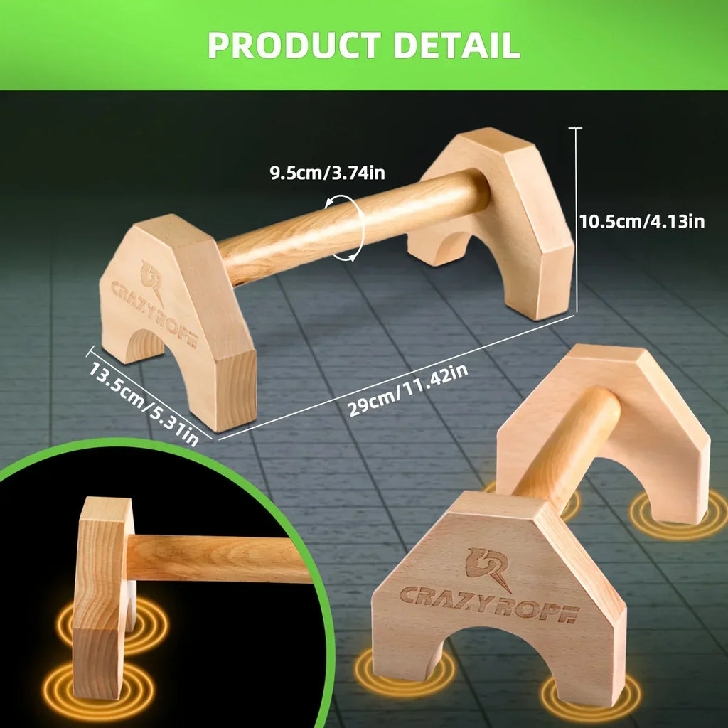 NNEOBA Wooden Push-up Bar Stands - Gym Fitness Training