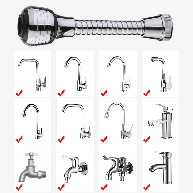 Kitchen Gadgets 2 Modes 360 Rotatable Bubbler High Pressure Faucet