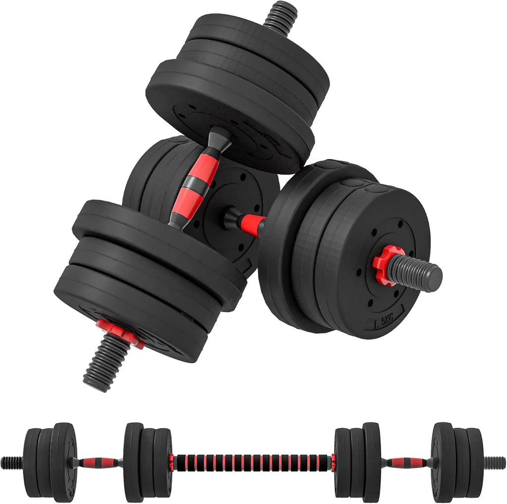 NNEOBA Adjustable Dumbbell Set with Connector Bar (2-in-1 Home Gym)