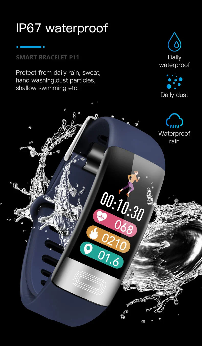 NNEOBA ECG PPG Smart Wristband Fitness Tracke Blue