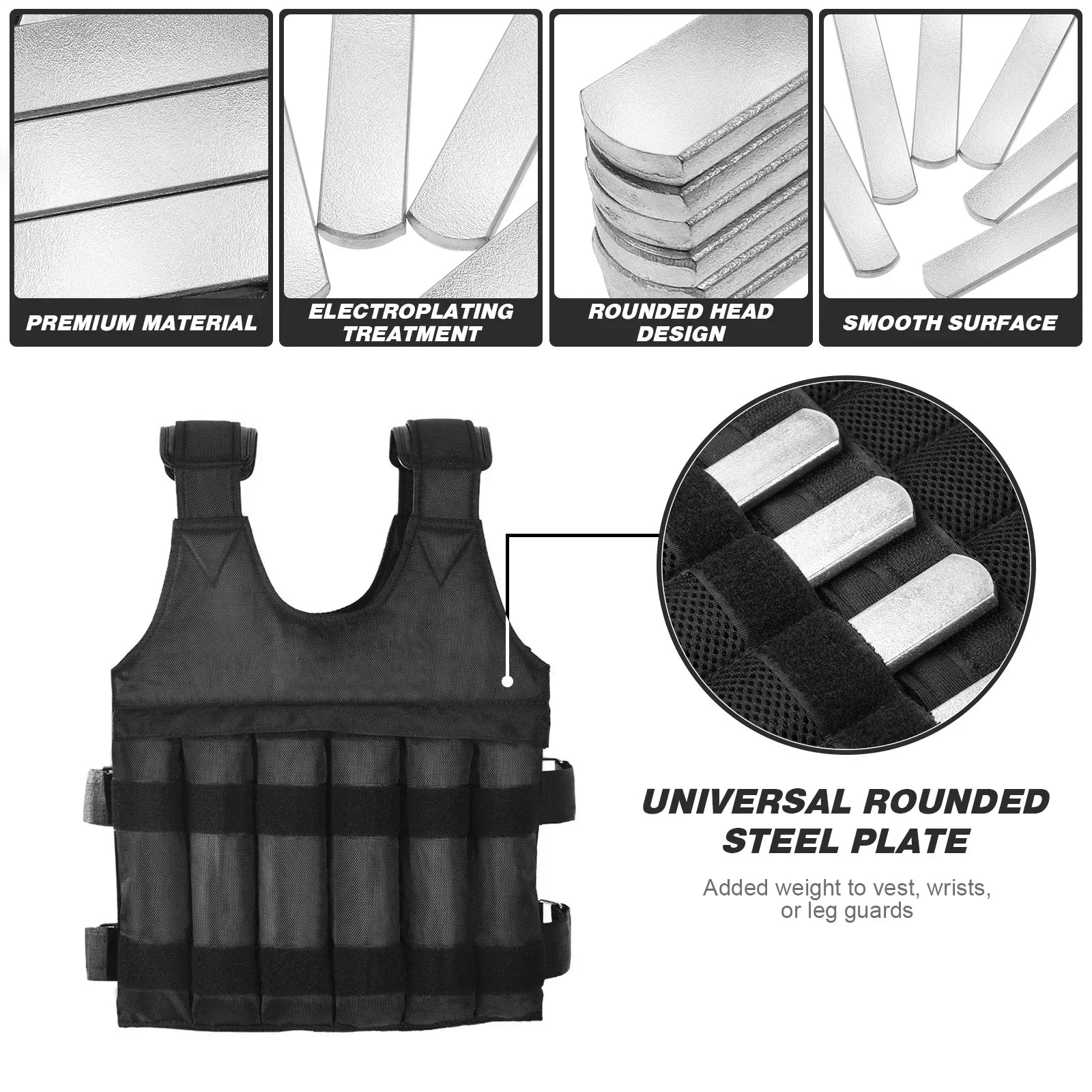 NNEOBA Adjustable Stainless Steel Weight Plates for Gym fitness