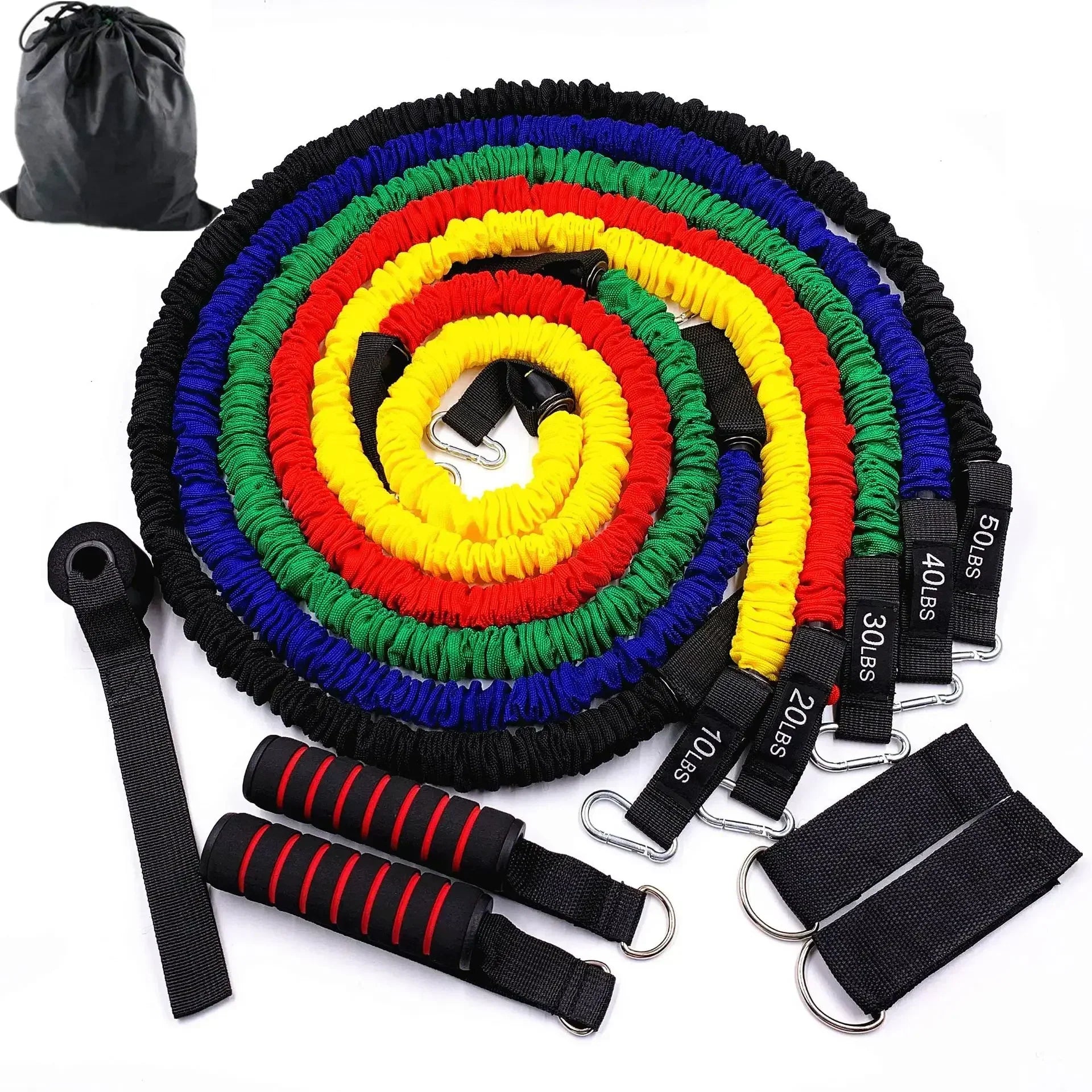 NNEOBA 150lbs Resistance Bands Set - 11pc Home Gym Equipment