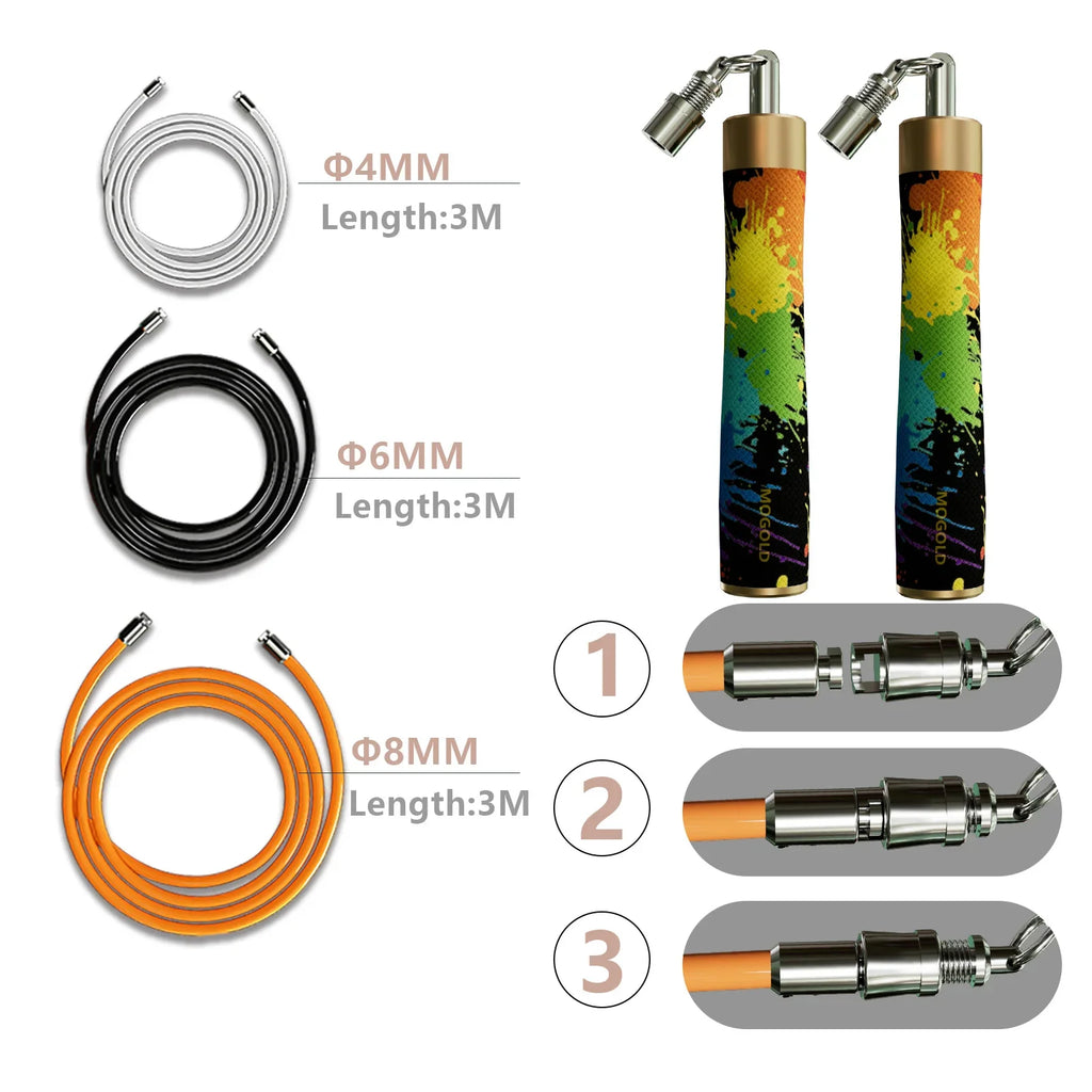 NNEOBA Adjustable Crossfit Jump Rope – Professional Fitness Speed Rope for Gym & Training