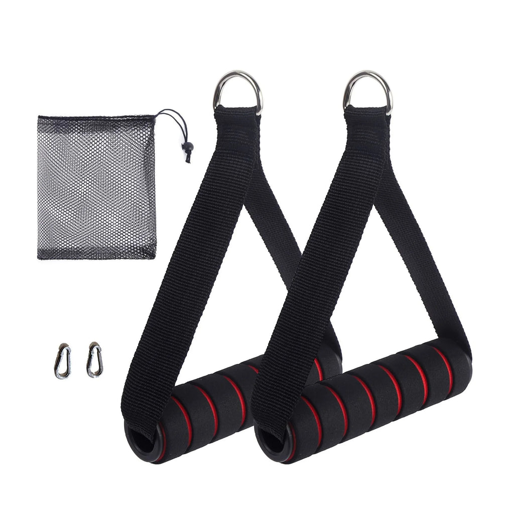 NNEOBA Heavy-Duty D-Ring Gym Handles with Hook for Home Workouts