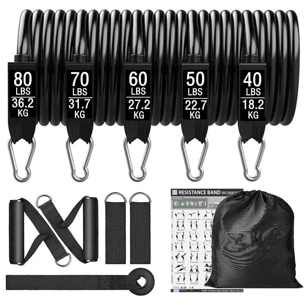 NNEOBA 300lb Booty Resistance Band Set with Dumbbell Harness - Home Gym Workout