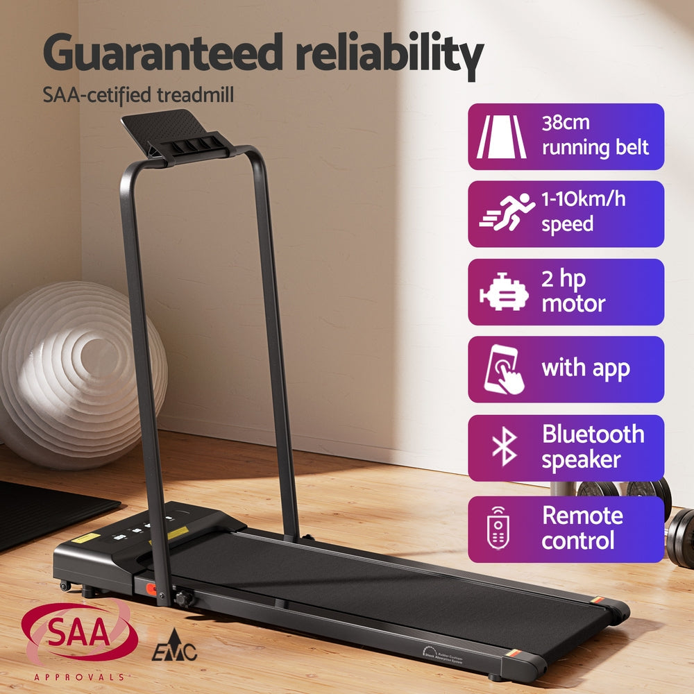 NNEDSZ Treadmill Electric Walking Pad Under Desk Home Gym Fitness 380mm Black