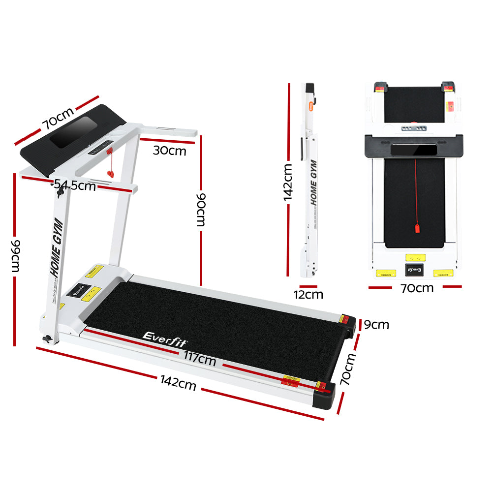 NNEDSZ Treadmill Electric Home Gym Fitness Exercise Fully Foldable 450mm White