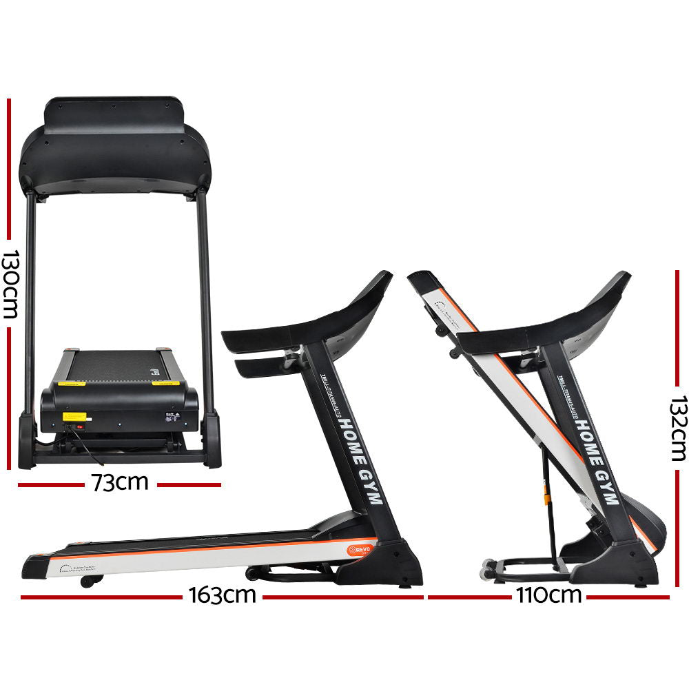 NNEDSZ Electric Treadmill 45cm Incline Running Home Gym Fitness Machine Black