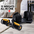 NNEDSZ 48kg  Adjustable Dumbbell Home Gym Set Gold