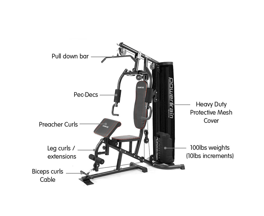 NNEDSZ Multi Station Home Gym With 68kg Weights Preacher Curl Pad
