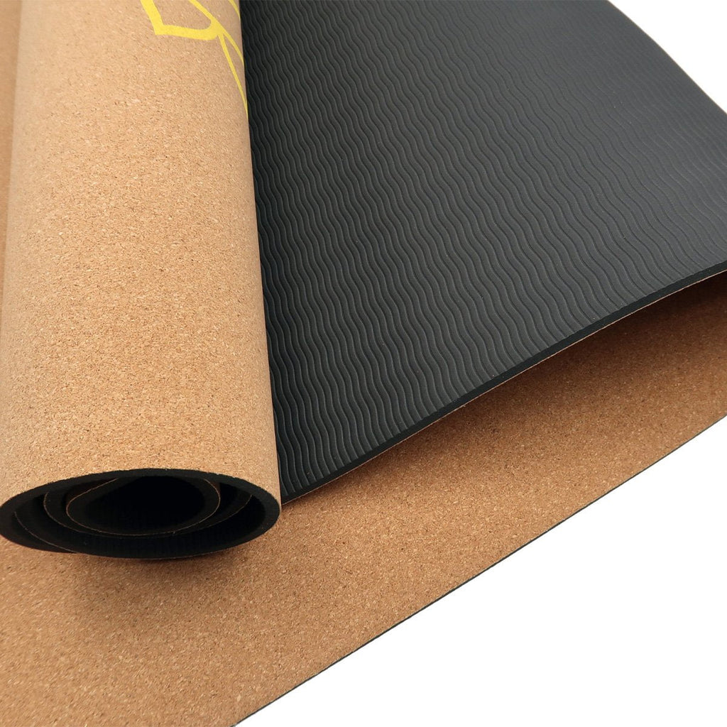 NNEDSZ Cork Yoga Mat with Carry Straps Home Gym Pilates - Chakras