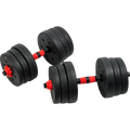NNEDSZ 20kg Adjustable Rubber Dumbbell Set Barbell Home GYM Exercise Weights