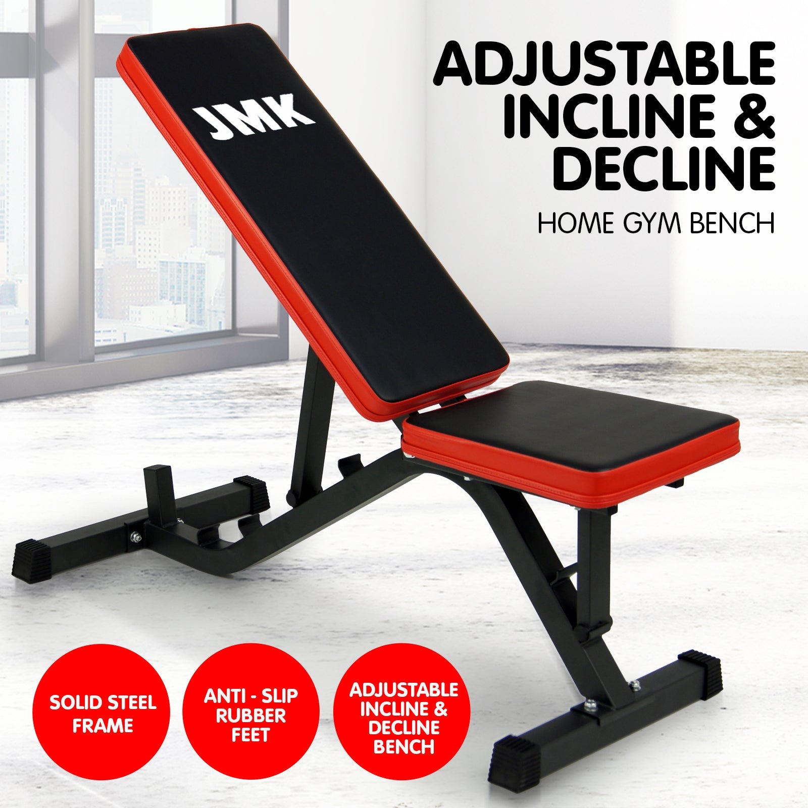 NNEDPE Adjustable Incline Decline Home Gym Bench