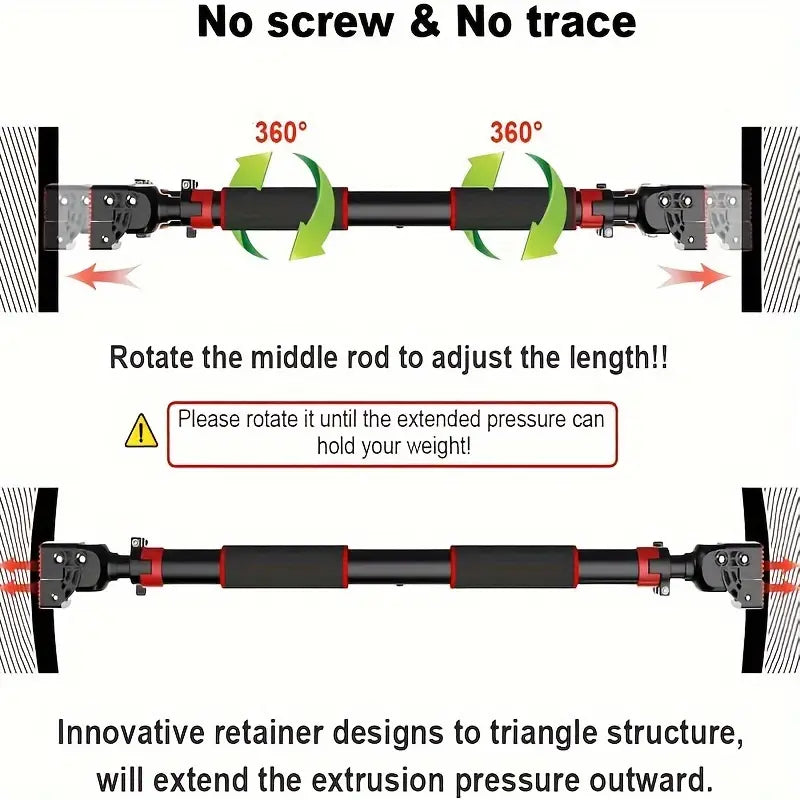 NNETM Adjustable Doorway Pull Up Bar - Home & Gym Fitness Essential