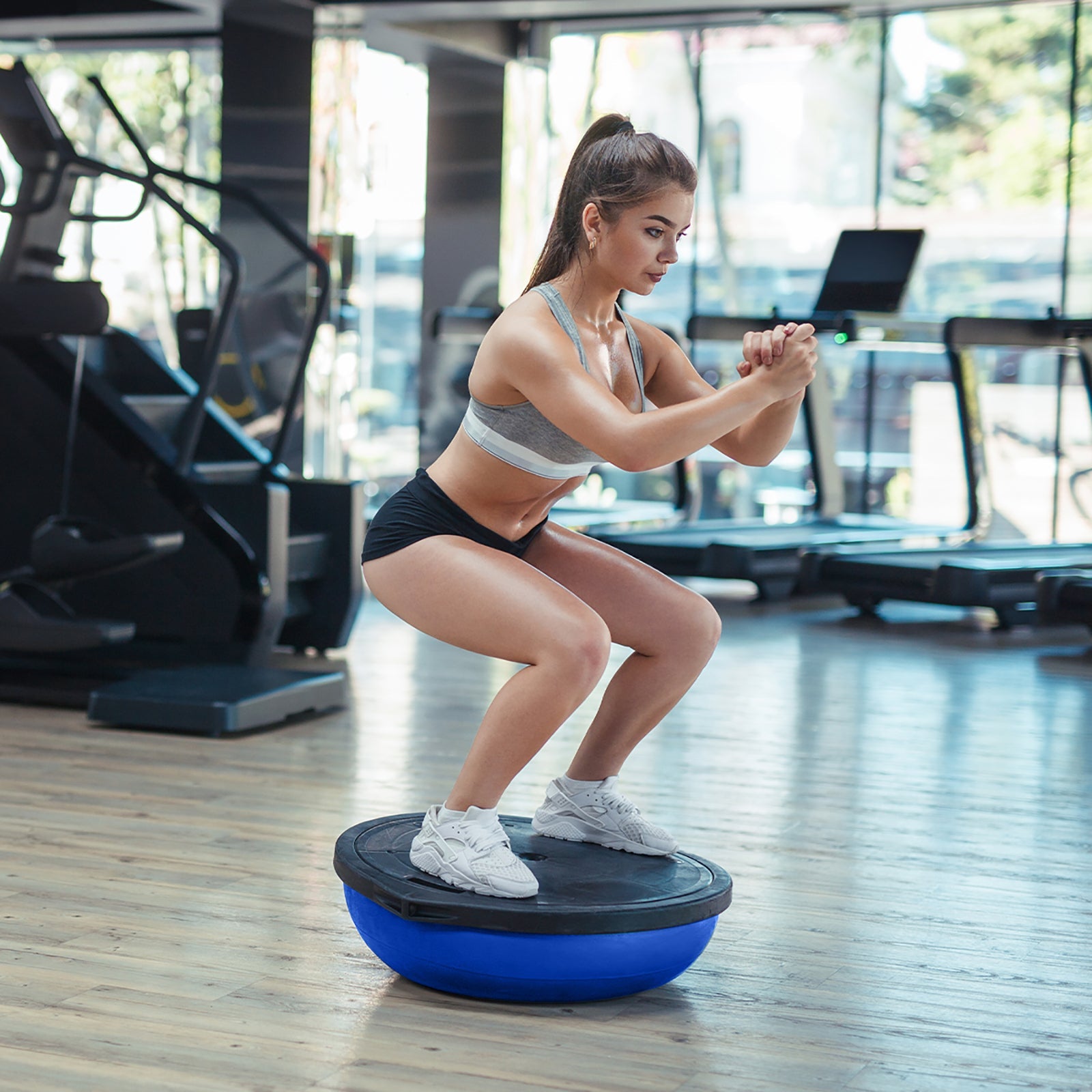 NNEDPE Powertrain Fitness Yoga Ball Home Gym Workout Balance Trainer Blue