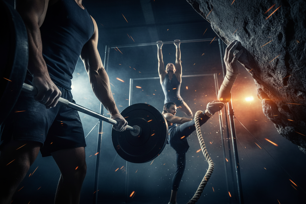 Dark Multi-Sport Athlete Background