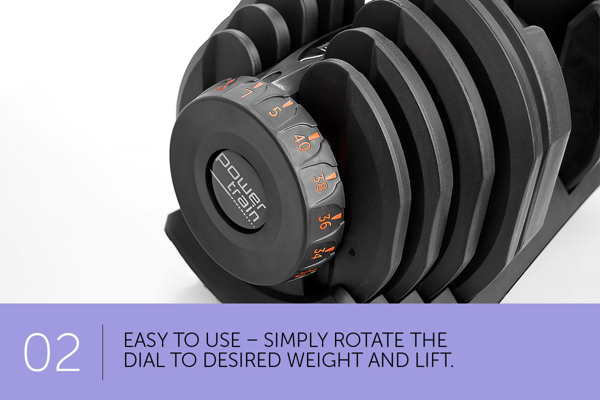 NNEDPE 2x 40kg Powertrain Adjustable Dumbbells Home Gym Set