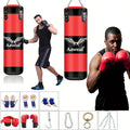 Hanging Hollow Boxing Sandbag Set with Hook for Home Gym(Red)