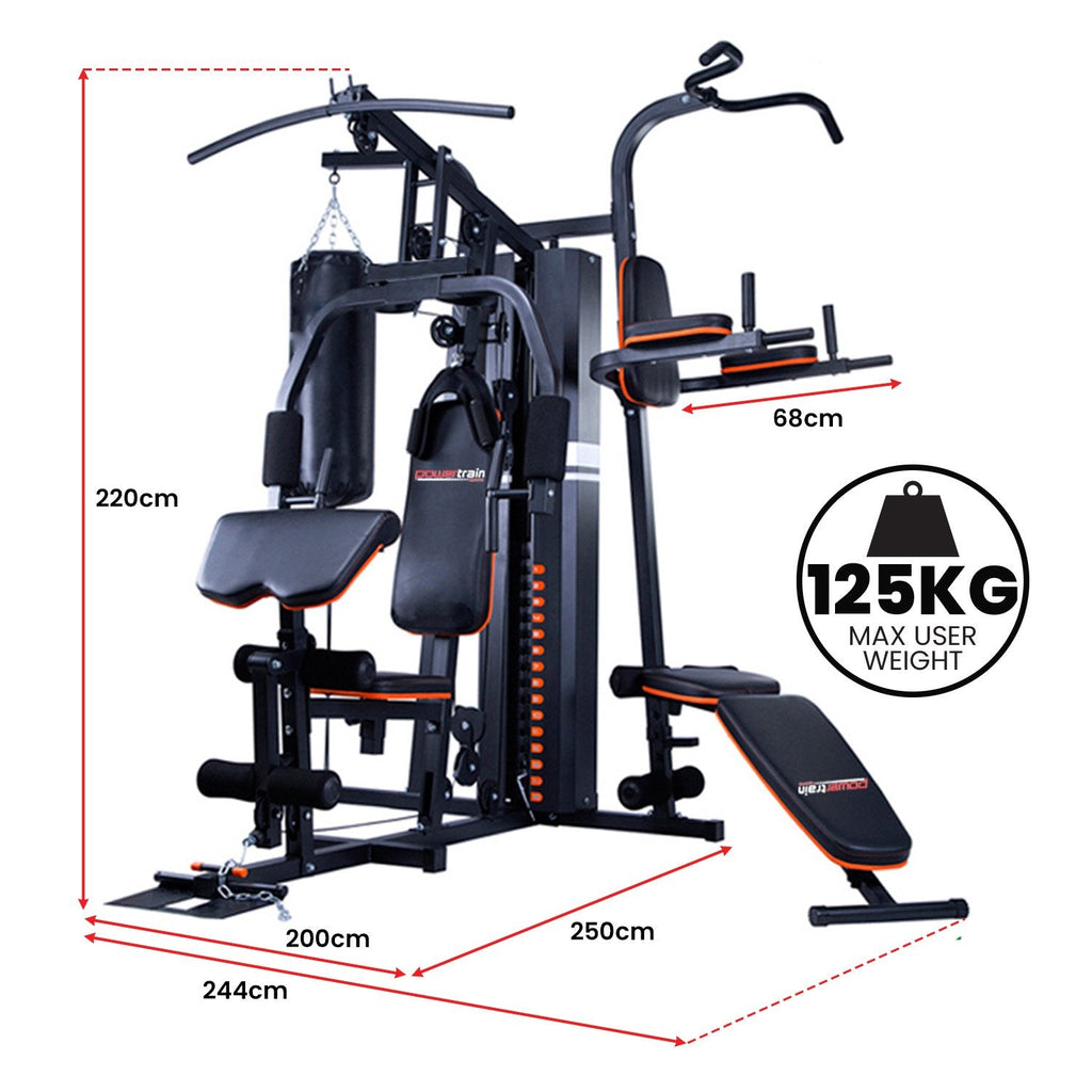 NNEDPE Multi Station Home Gym 150lbs Weights Punching Bag