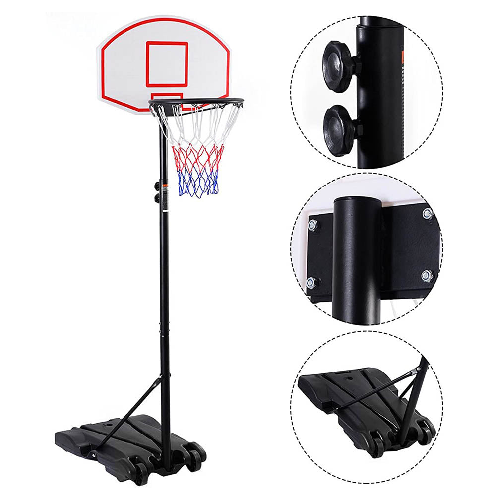 Mobile adjustable basketball backboard