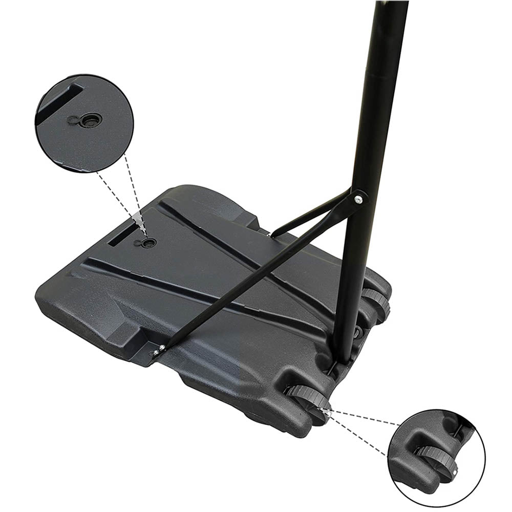 Mobile adjustable basketball backboard