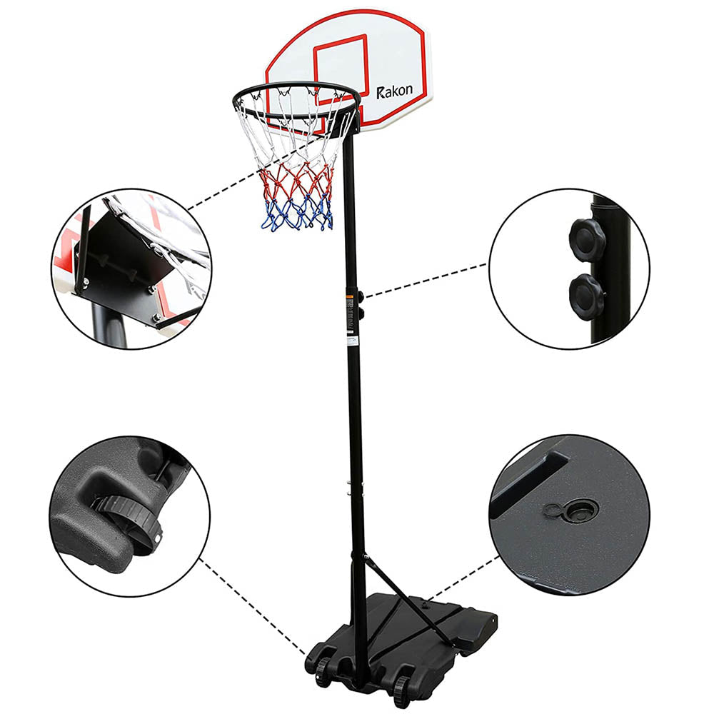 Mobile adjustable basketball backboard
